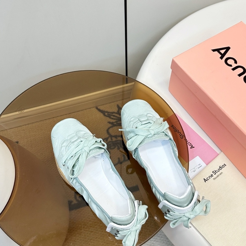 Acne Studios Women’s Mint Green Lace-Up Ballet Flat - Picture 7 of 8